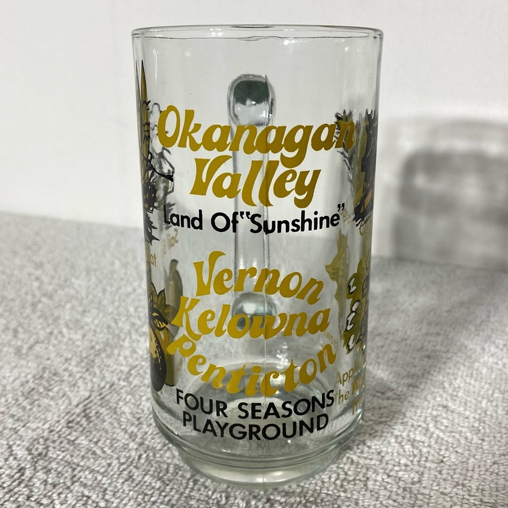 Vintage Okanagan Valley Souvenir Glass Mug